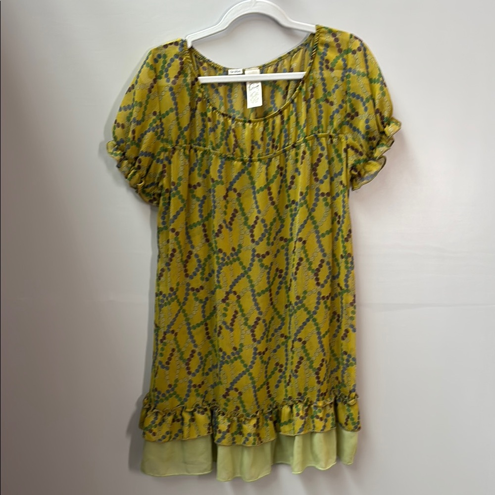 Ginger G Charming Yellow and Green Women's Top